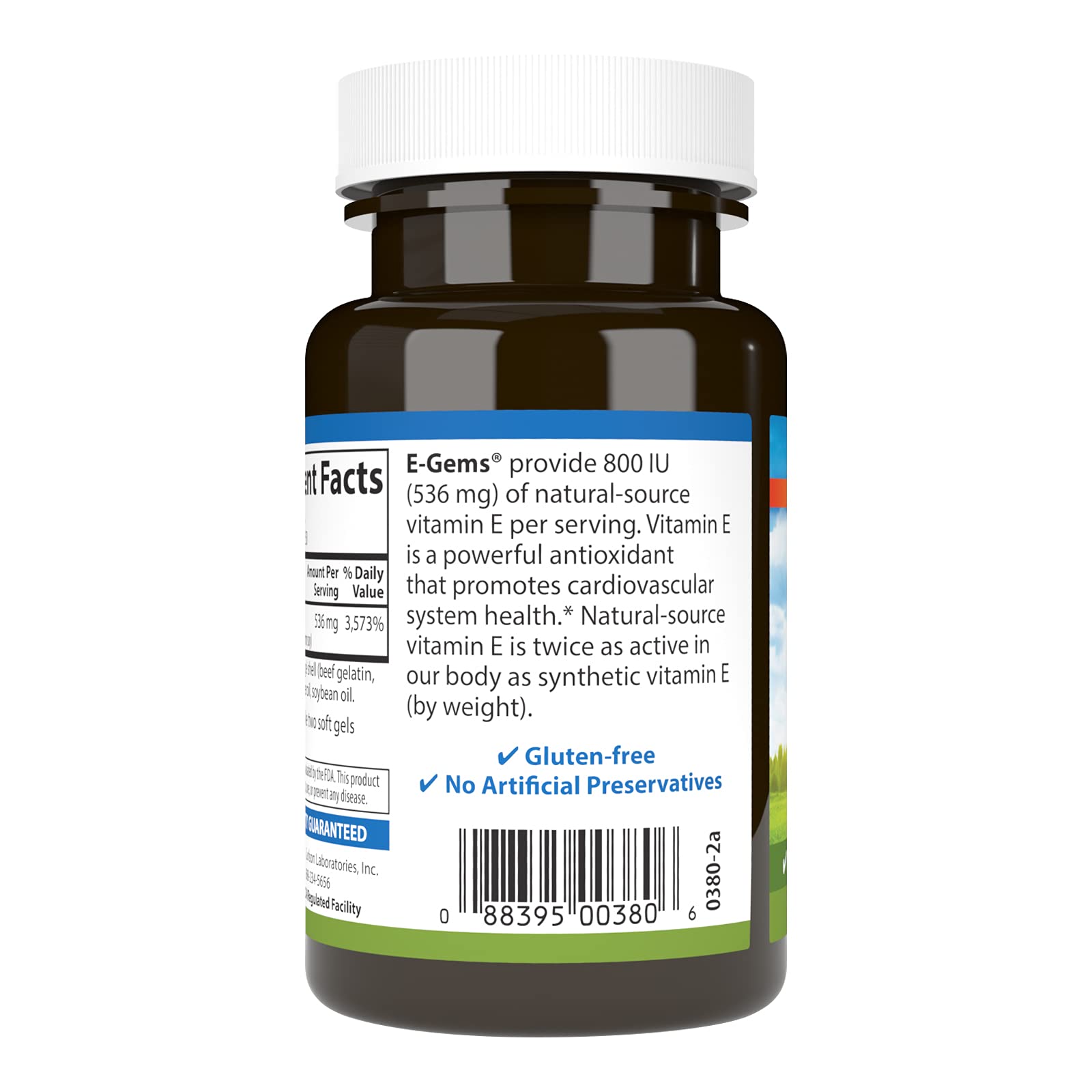 Close-up of Carlson Vitamin E soft gel