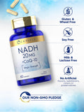 Close-up of Carlyle CoQ10 with NADH 20mg capsules