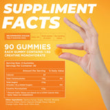 Close-up of CATENATE Creatine Gummies showing three gummies