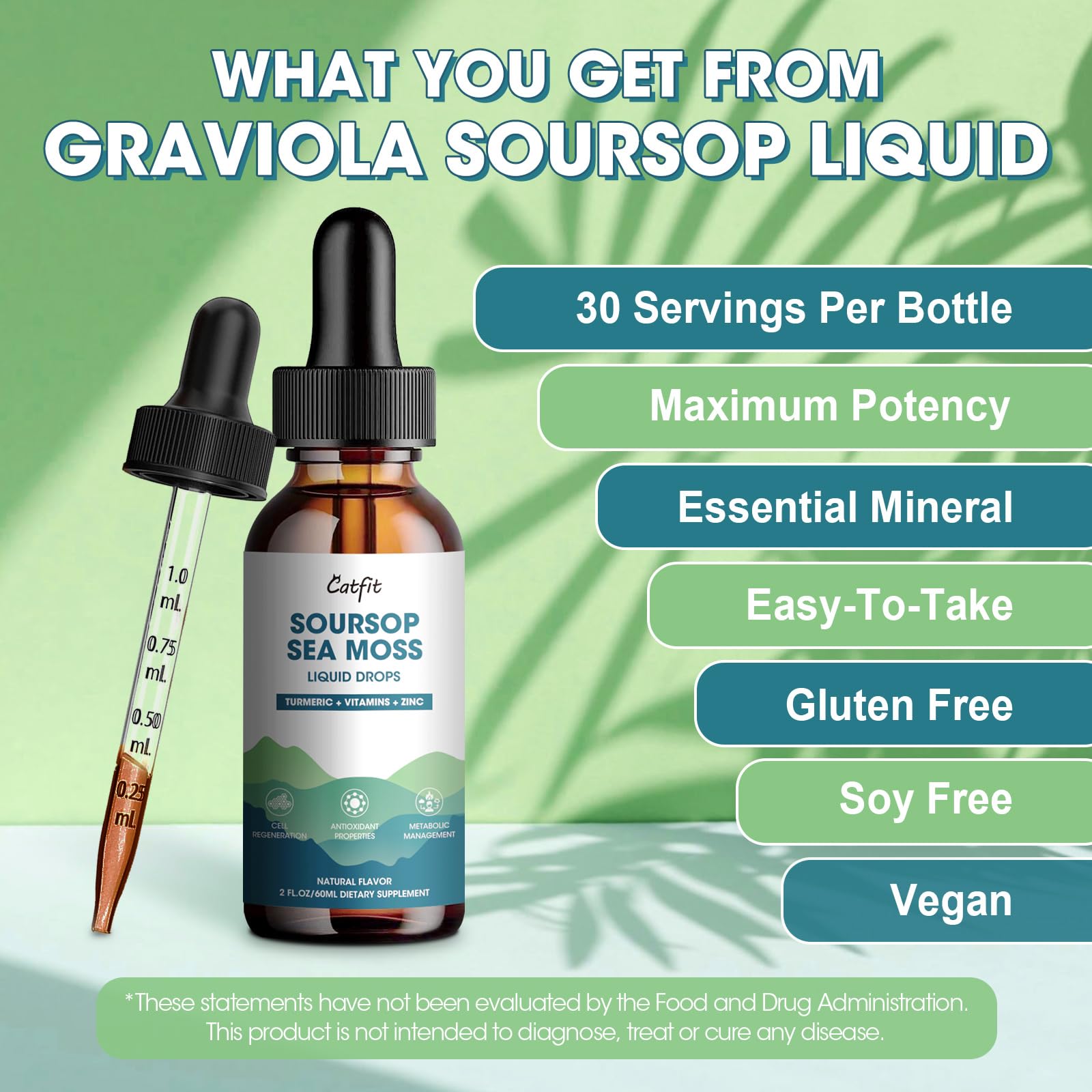Close-up of Catfit Liquid Vitamin & Mineral Drops dropper