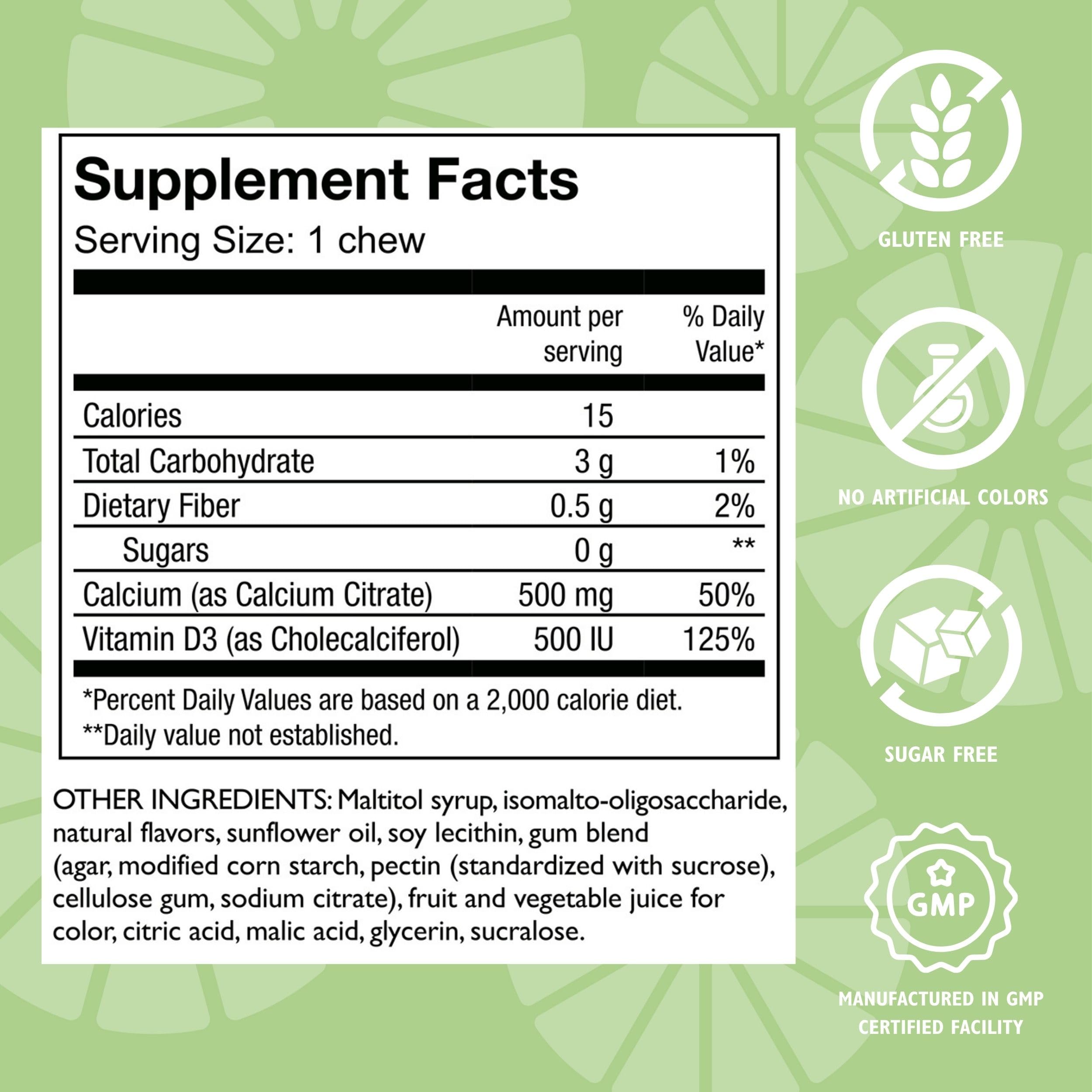 Close-up of Celebrate Calcium Citrate Chews showing texture