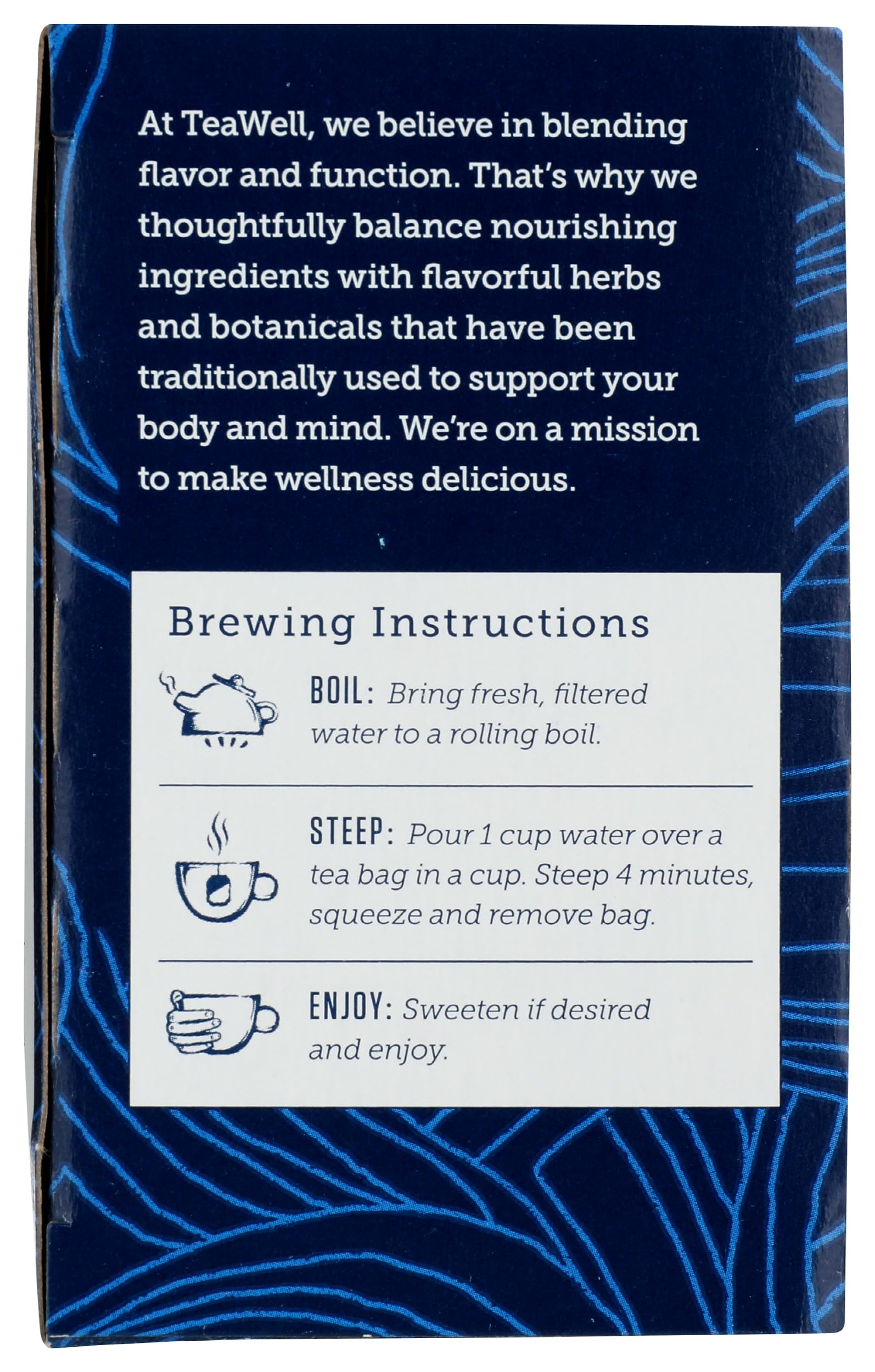Close-up of Celestial Seasonings Teawell Sleep Wellness Tea ingredients