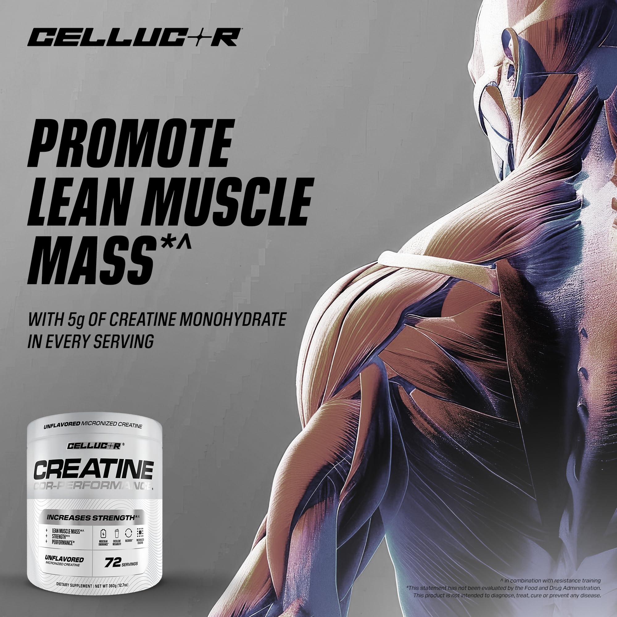 Close-up of Cellucor COR-Performance Creatine label