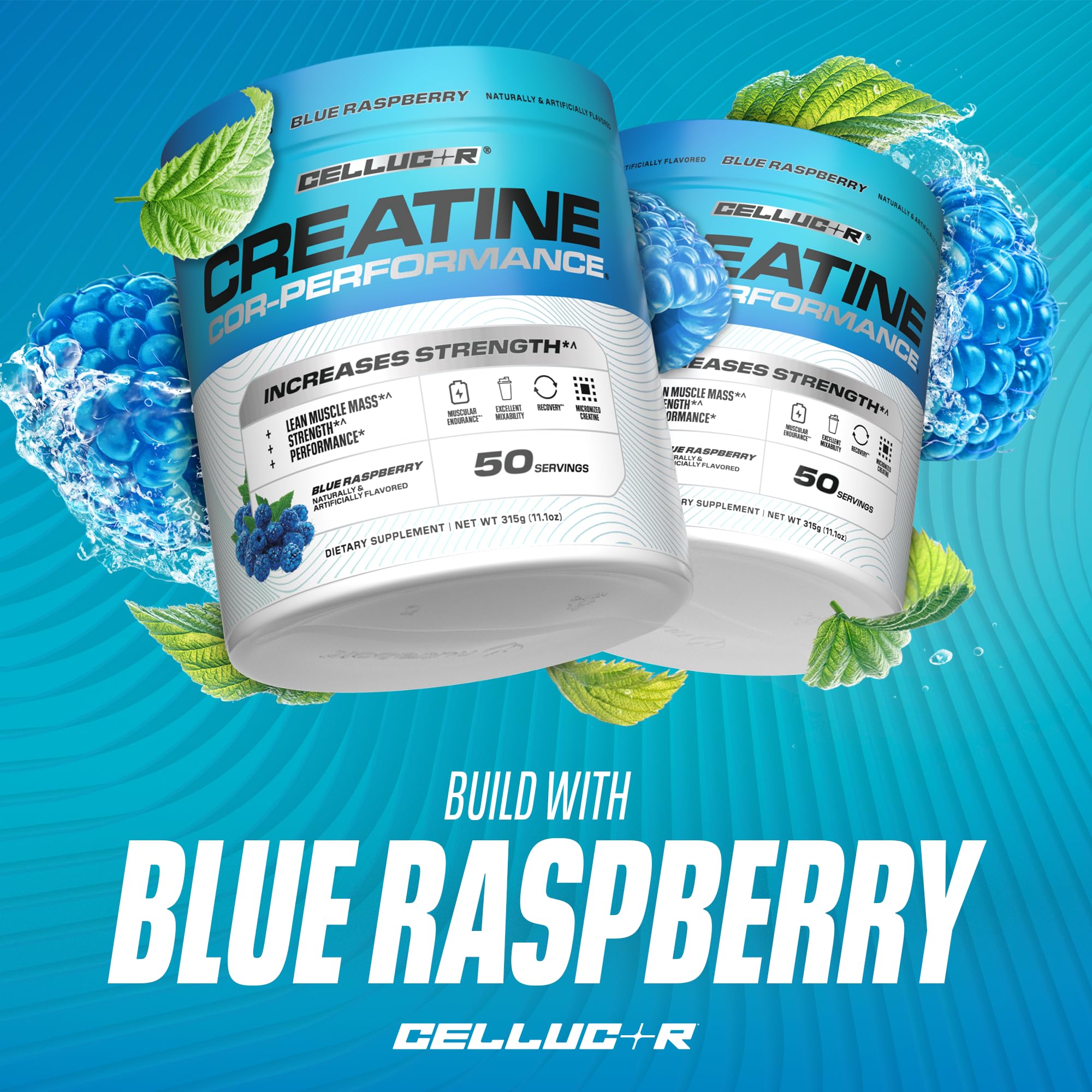 Close-up of Cellucor COR-Performance Creatine powder texture