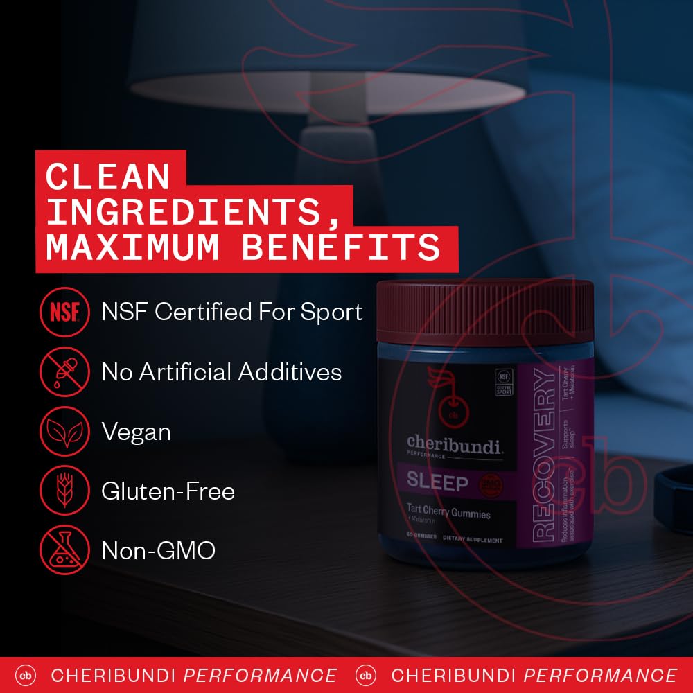 Close-up of Cheribundi Sleep Gummies with melatonin
