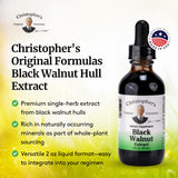 Close-up of Christopher's Black Walnut Extract liquid in a dropper
