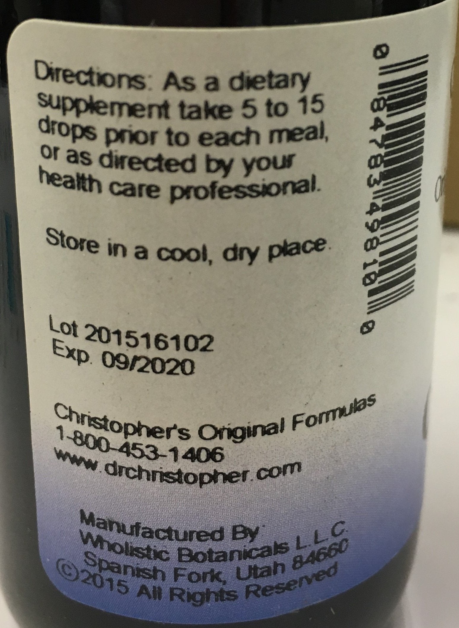 Close-up of Christopher's Blood Circulation Extract ingredients