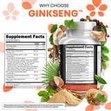 Close-up of Clean Nutraceuticals Ginkseng Blend capsules