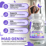 Close-up of Clean Nutraceuticals Mag Genin Magnesium Complex capsules
