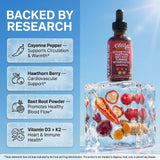 Close-up of Clean Nutraceuticals Vascu Glow Cayenne Pepper Liquid Drops dropper