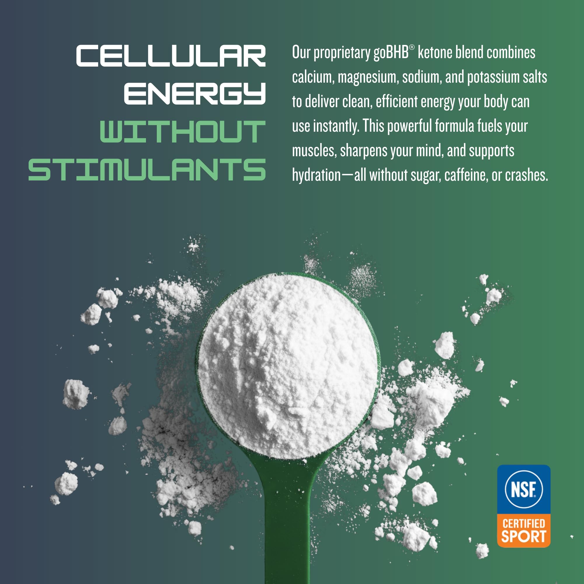 Close-up of CleanForm Nutrition goBHB Ketone Fuel powder