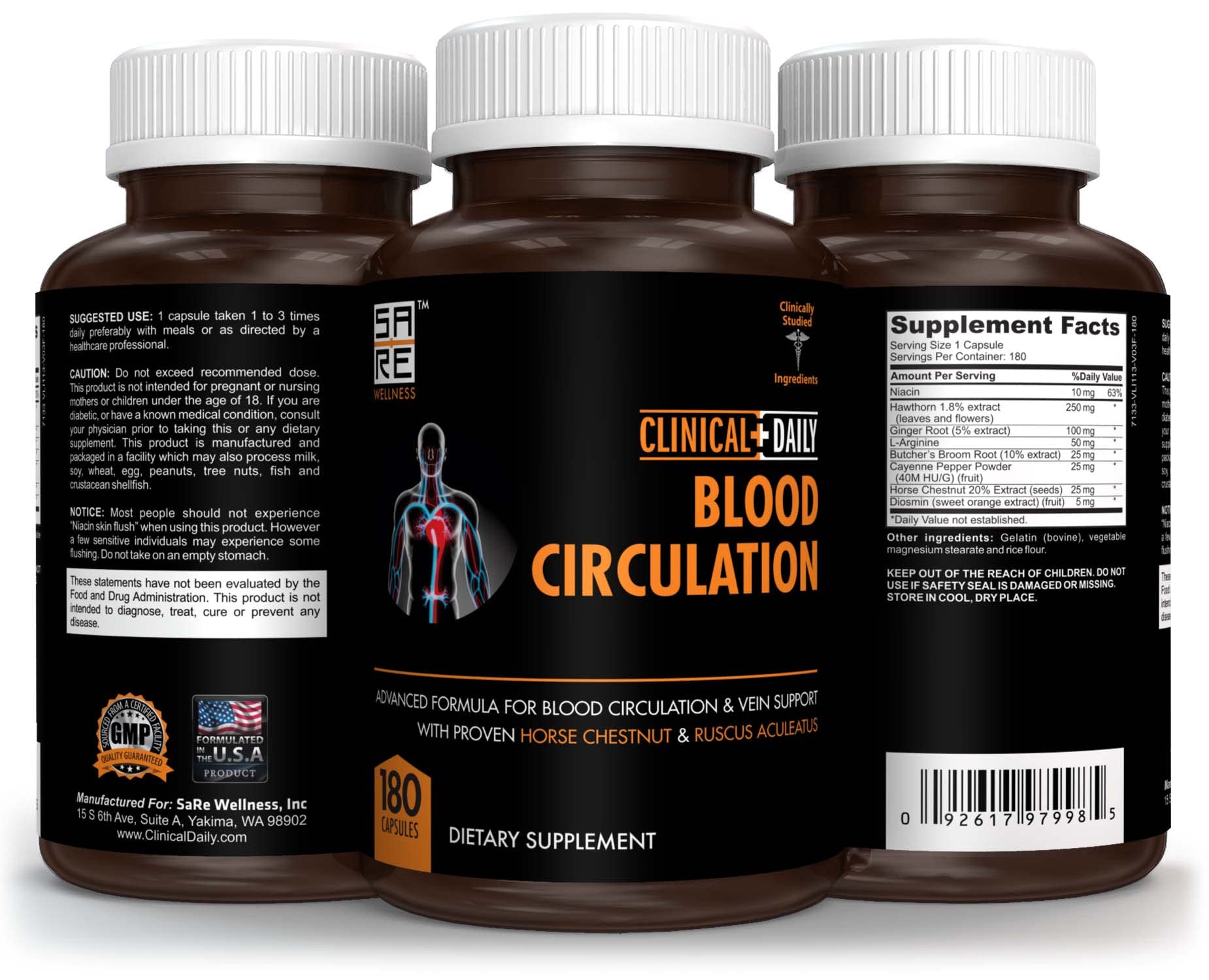 Close-up of Clinical Daily Blood Circulation Supplement capsules