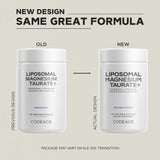 Close-up of Codeage Liposomal Magnesium Taurate capsules