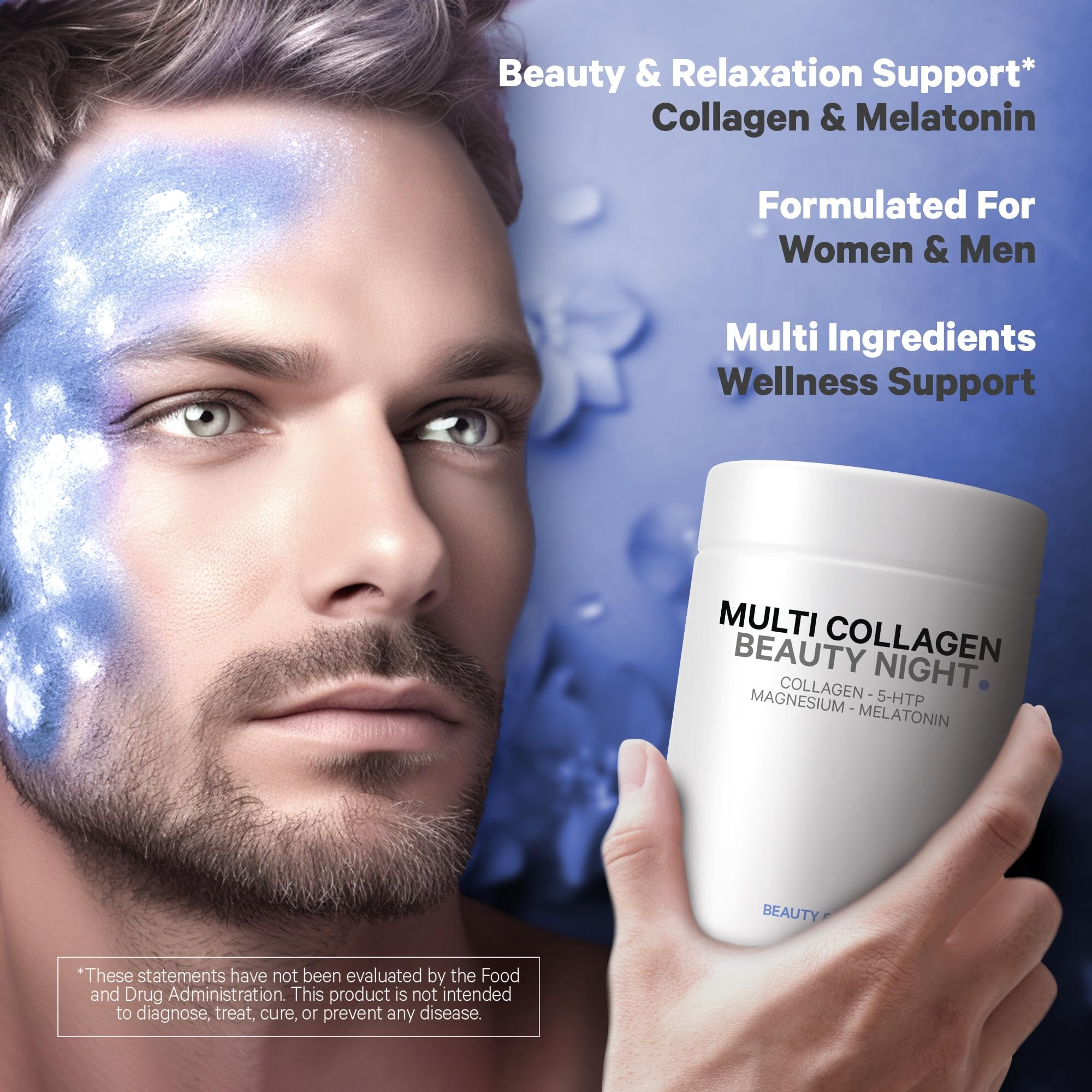 Close-up of Codeage Multi Collagen Beauty Night Capsules