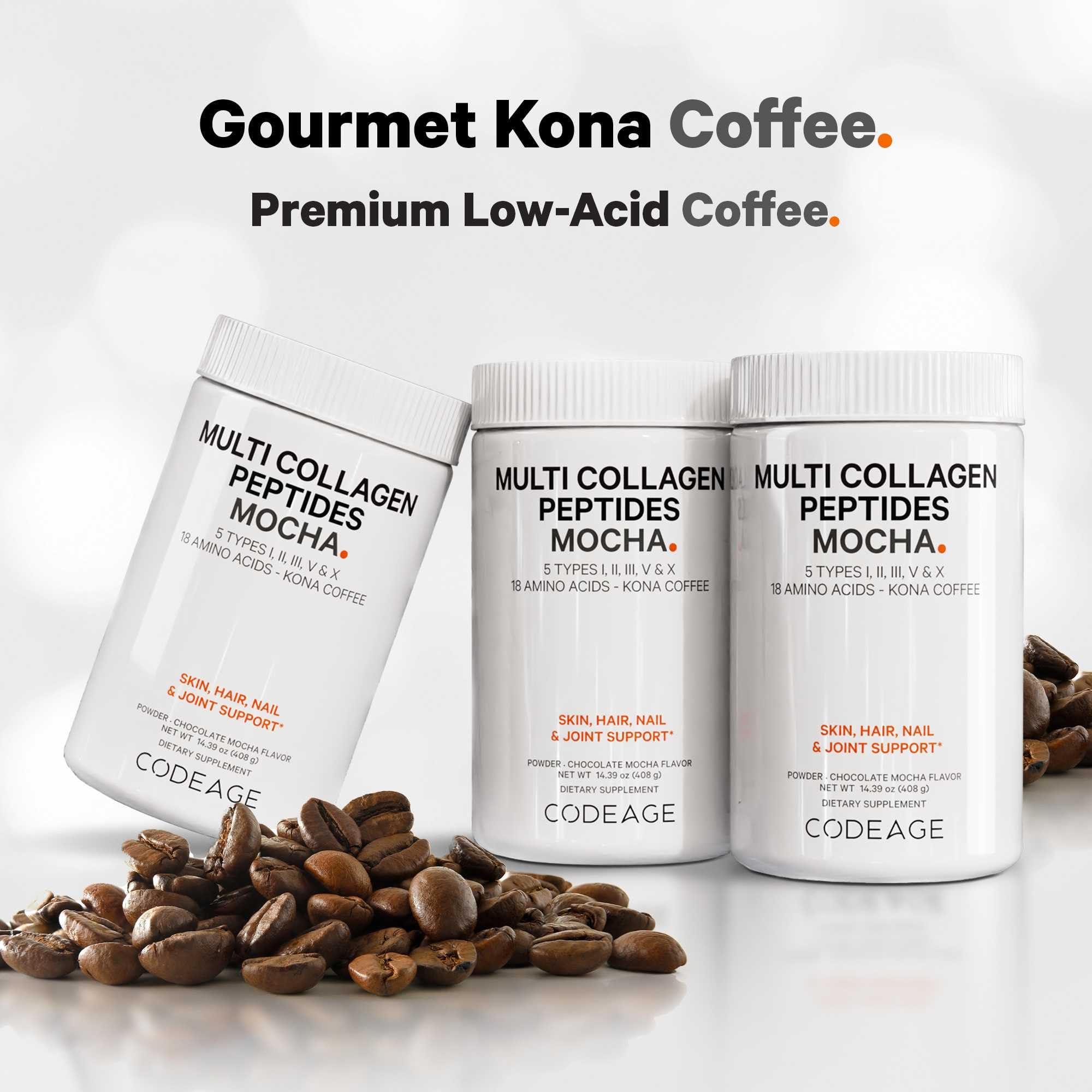 Close-up of Codeage Multi Collagen Mocha Instant Coffee ingredients
