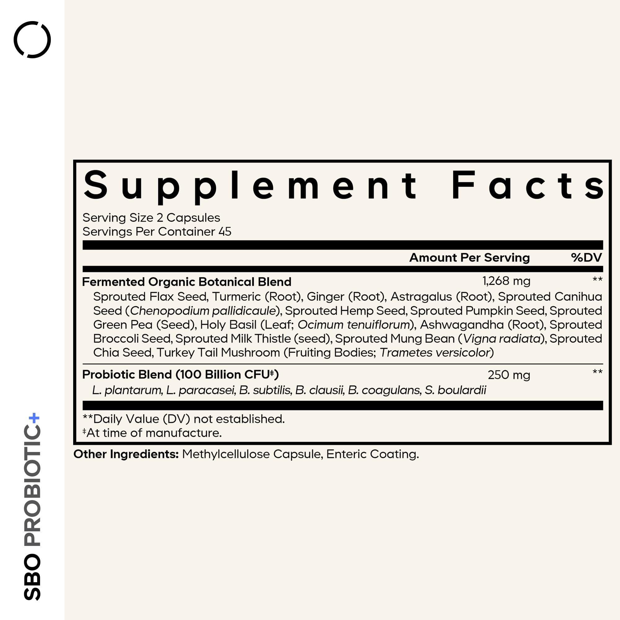 Close-up of Codeage SBO Probiotic+ capsules