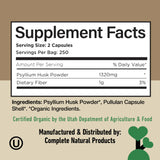 Close-up of Complete Natural Products Psyllium Husk Capsules