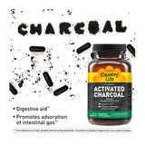 Close-up of Country Life Activated Charcoal Vegan Capsules