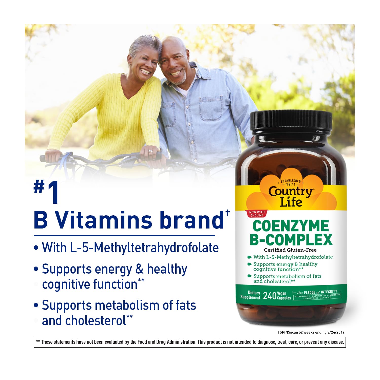 Close-up of Country Life Coenzyme B-Complex capsules