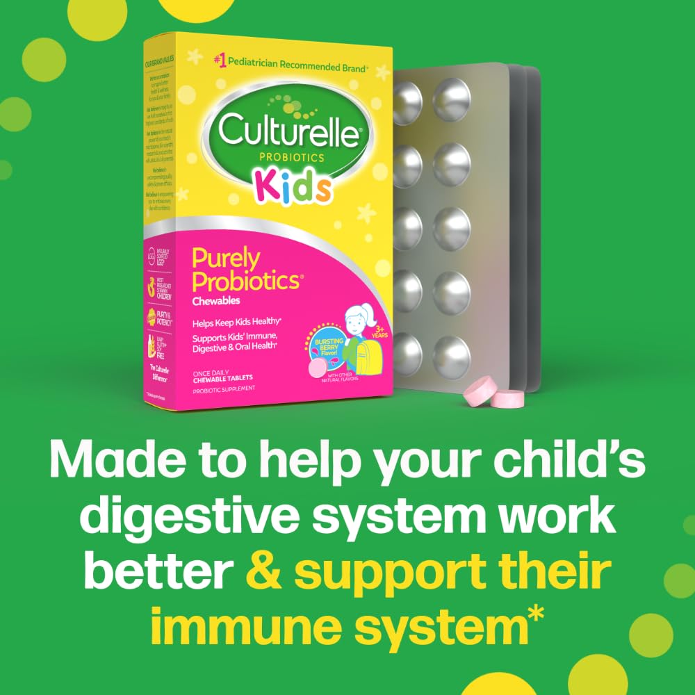 Close-up of Culturelle Kids Chewable Probiotic tablets