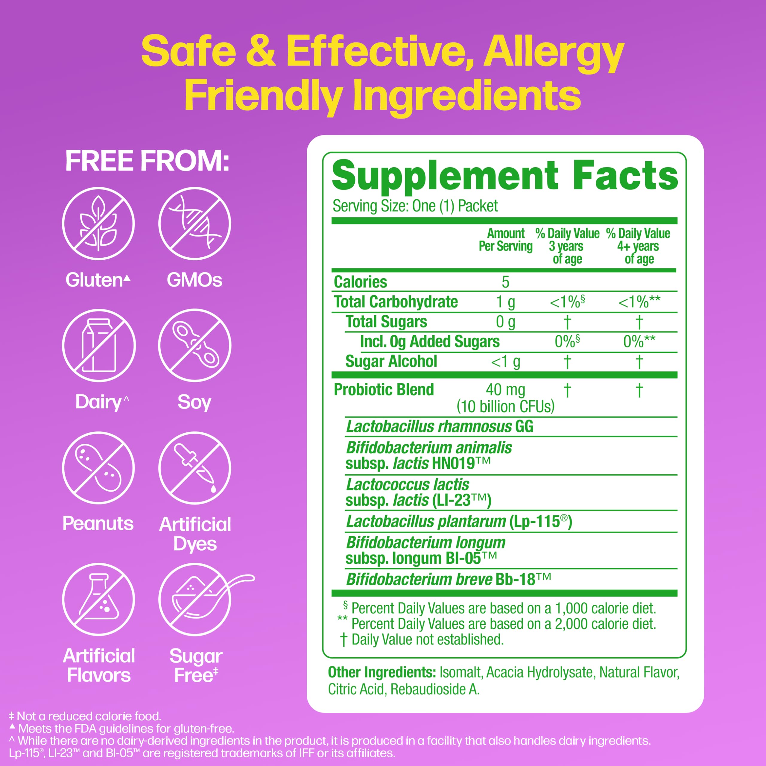 Close-up of Culturelle Kids Complete Probiotics Fast Melts mixed berry flavour