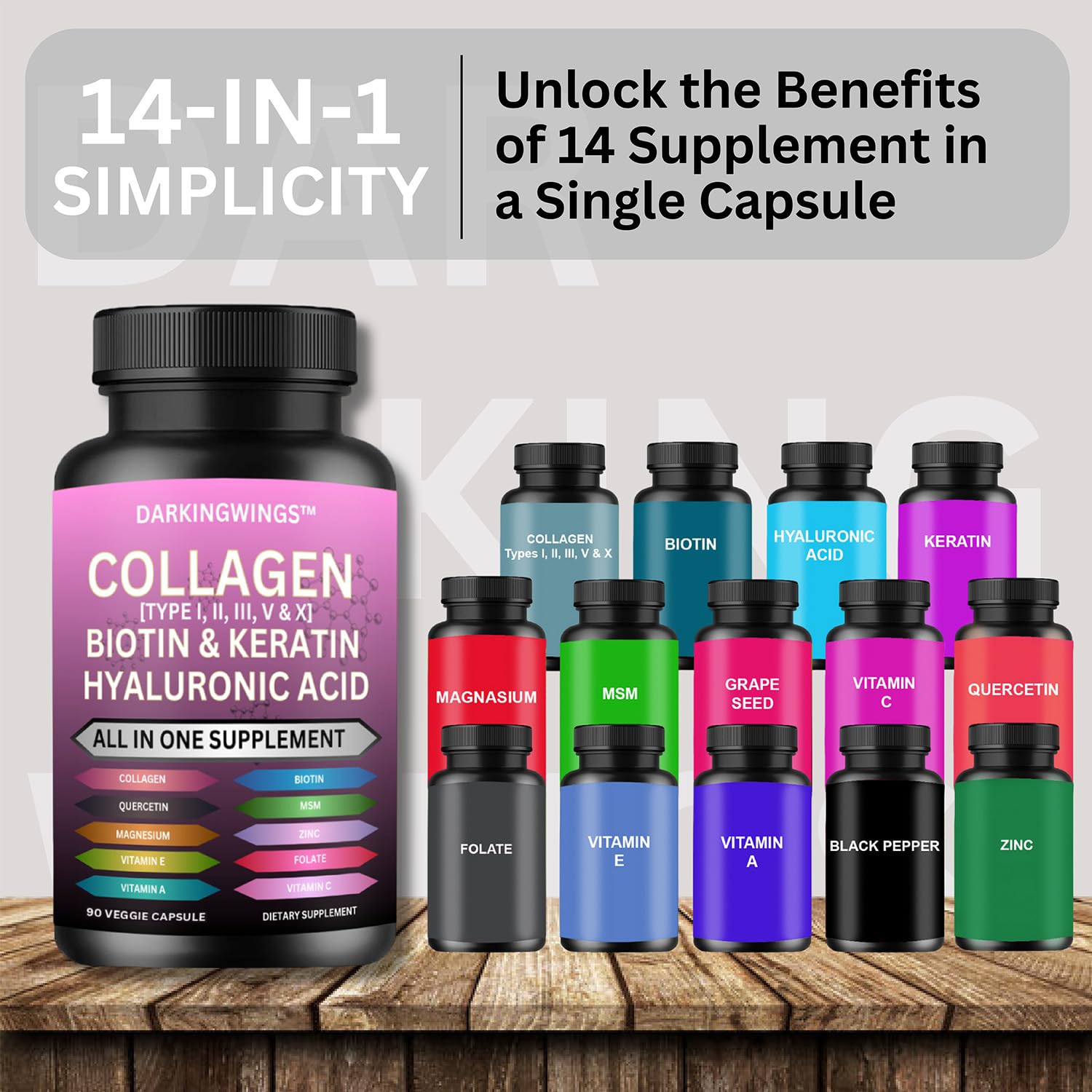 Close-up of Darkingwings Multi Complex Collagen Capsules