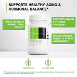 Close-up of DAVINCI Micronized DHEA 25 mg capsules