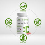 Close-up of DEAL SUPPLEMENT Chewable Vitamin B12 Tablets showing strawberry flavour