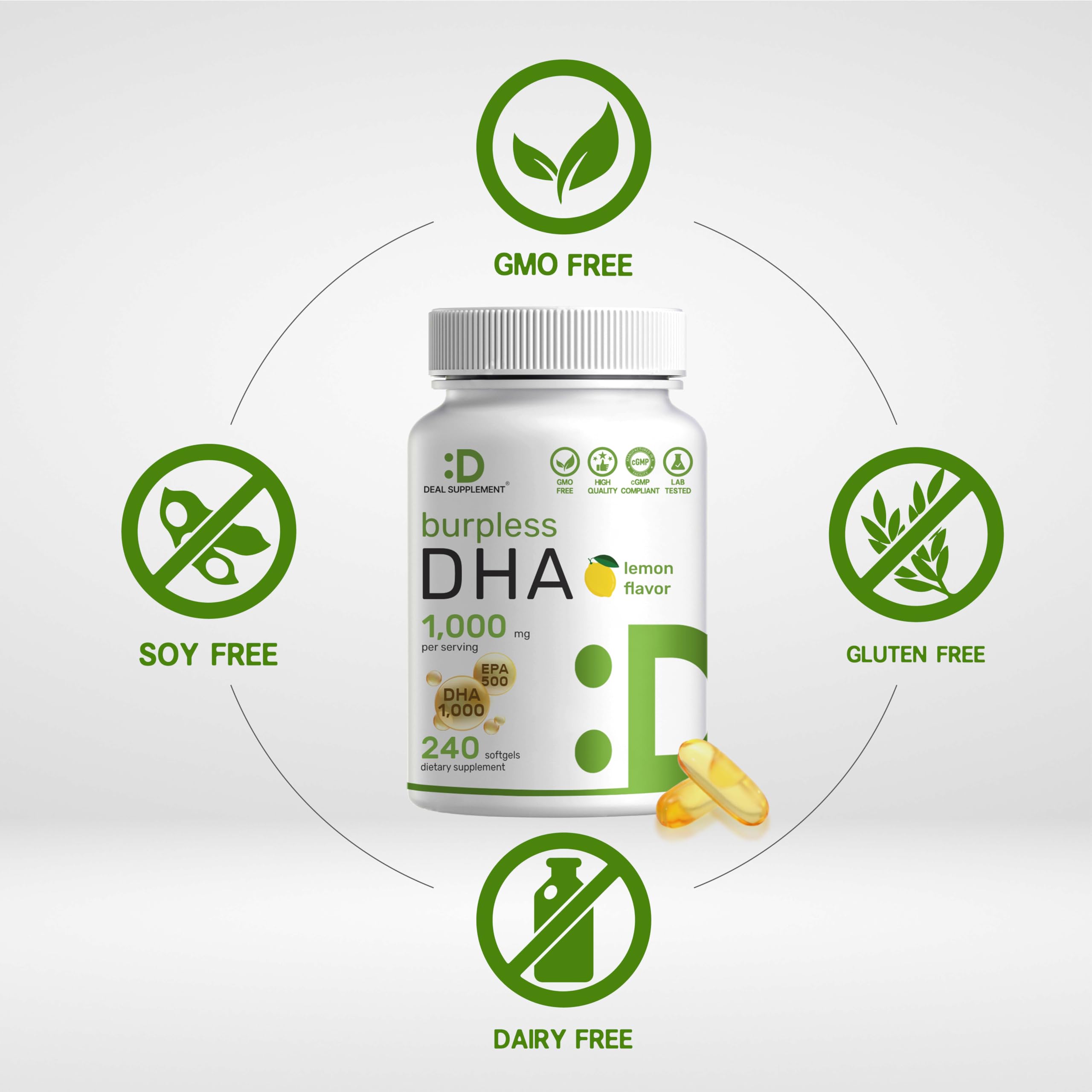 Close-up of DEAL SUPPLEMENT Fish Oil softgel