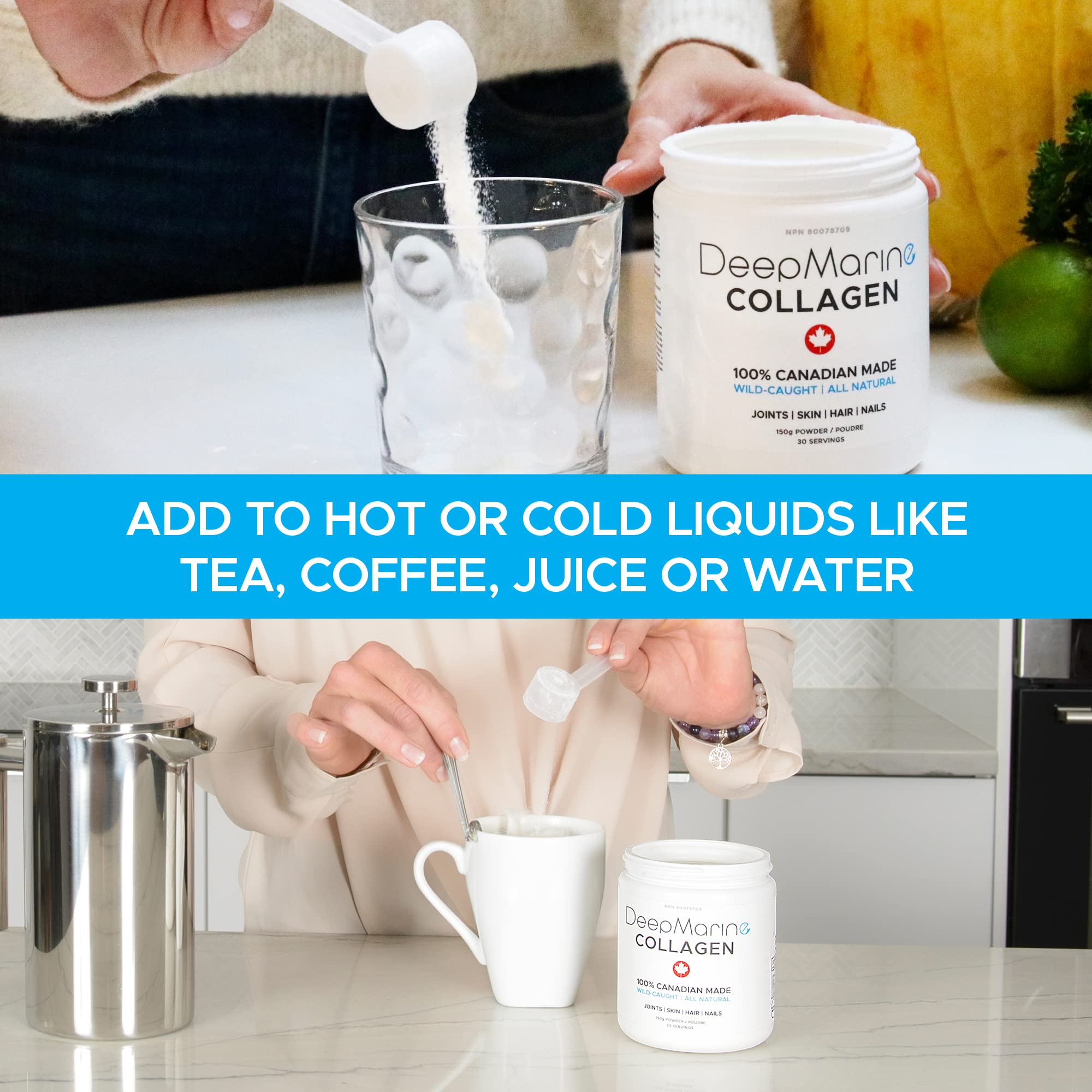 Close-up of DeepMarine Collagen Powder texture