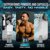 Close-up of Demon Labz Creatine Gummy Bears showing chewy texture