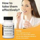 Close-up of DermAvance Arnika Forte Capsules showing details