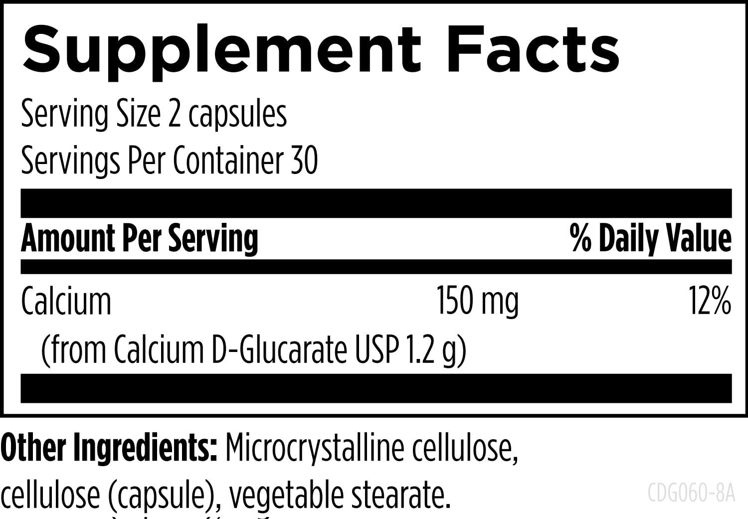 Close-up of Designs for Health Calcium D-Glucarate capsules