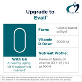Close-up of Designs for Health D-Evail Vitamin D3 & K2 capsule