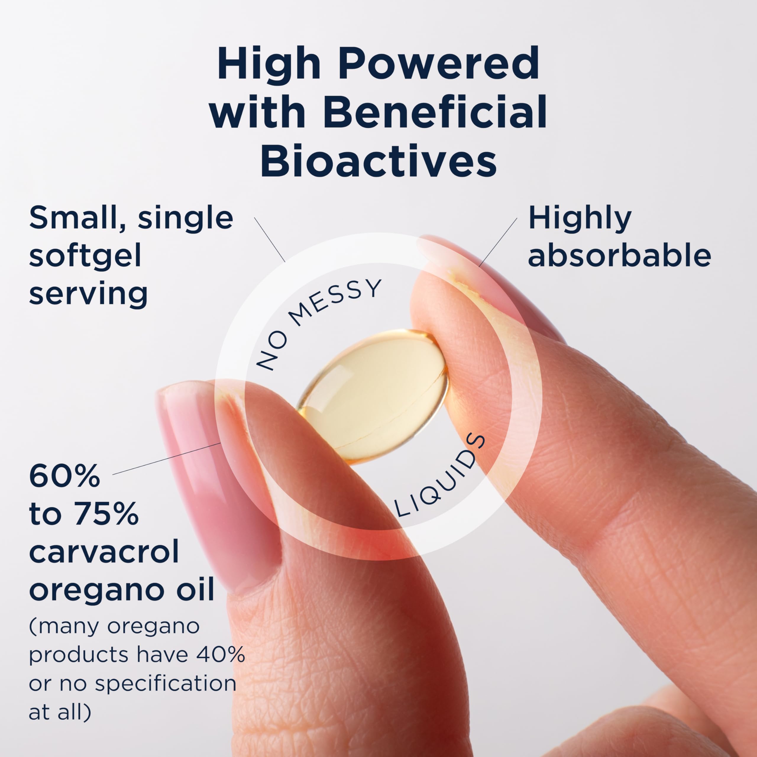 Close-up of Designs for Health Oil of Oregano Softgel