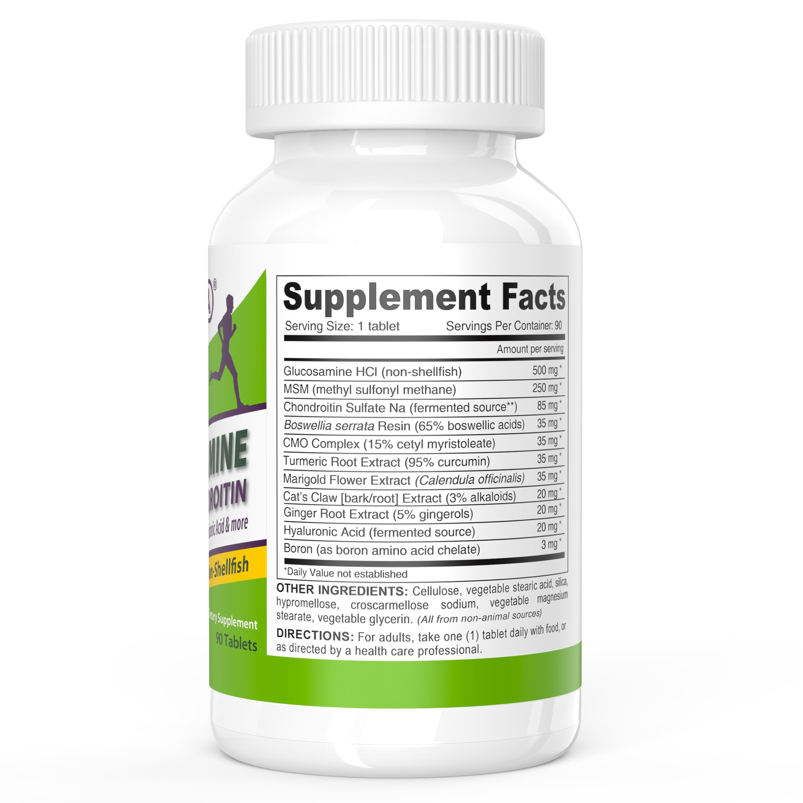 Close-up of DEVA Vegan Glucosamine Chondroitin MSM Supplement tablet