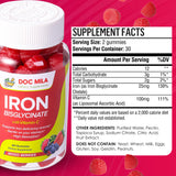 Close-up of Doc Mila Iron Bisglycinate Gummies showing the mixed berries flavour