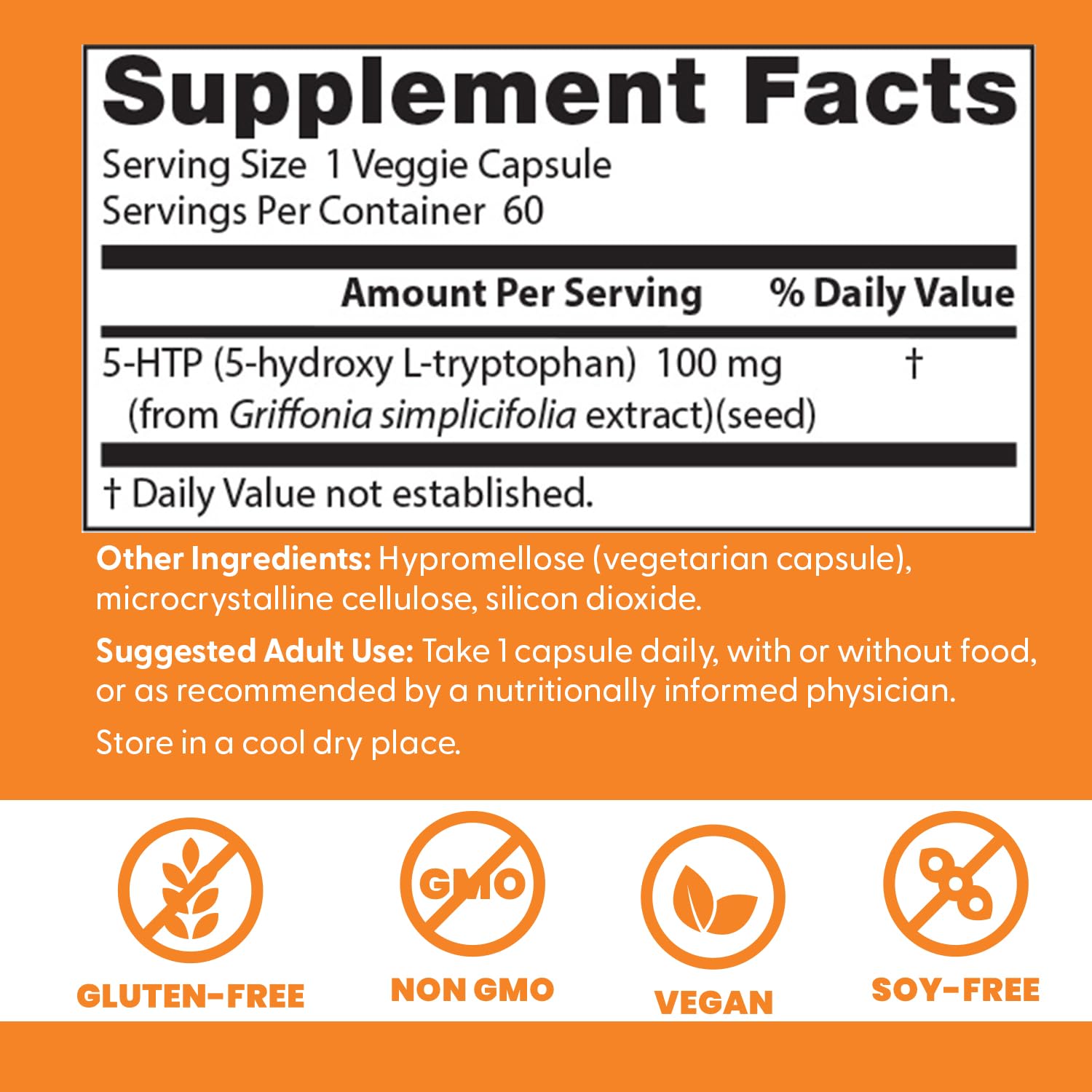 Close-up of Doctor's BEST 5-HTP vegan capsule