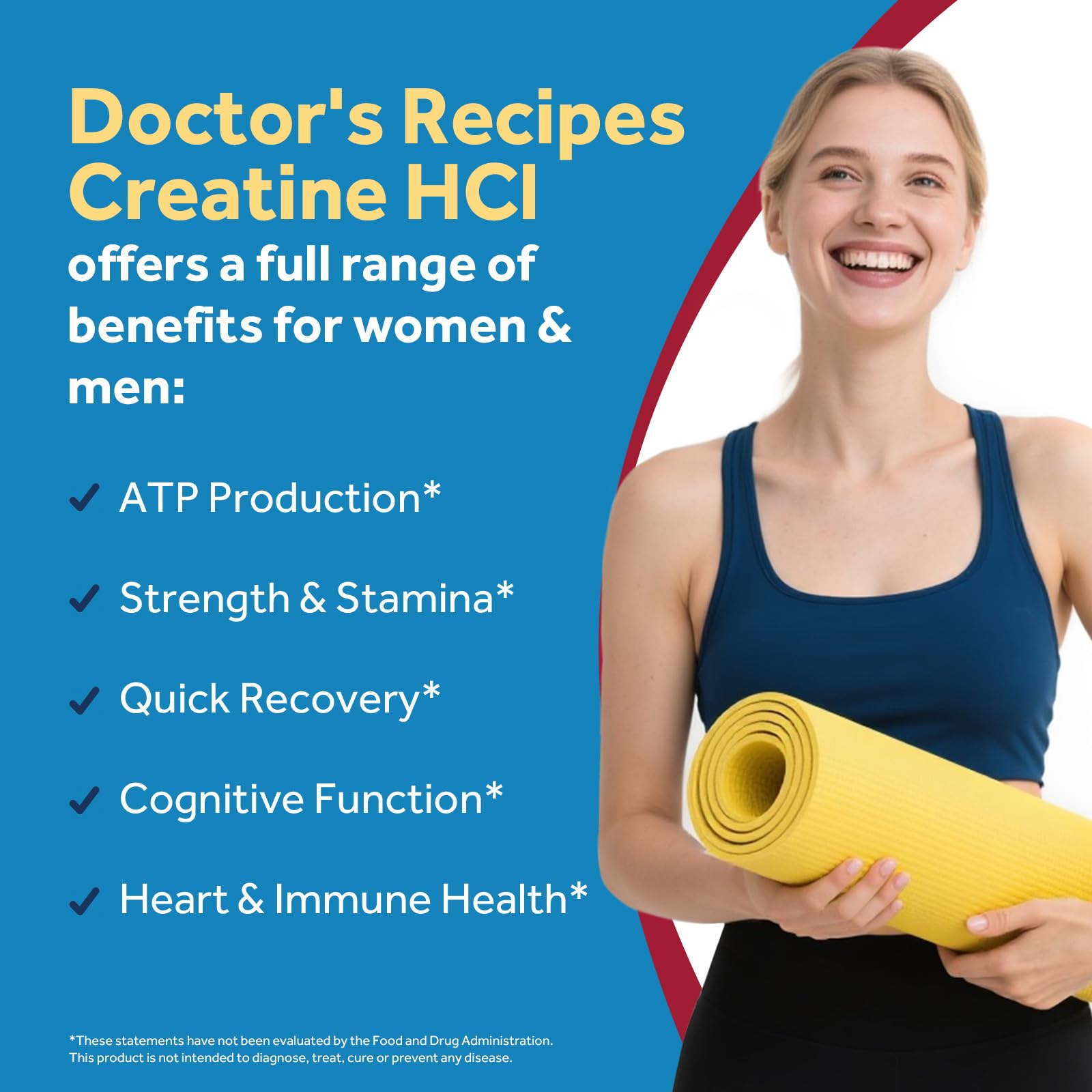Close-up of Doctor's Recipes Creatine HCl capsules