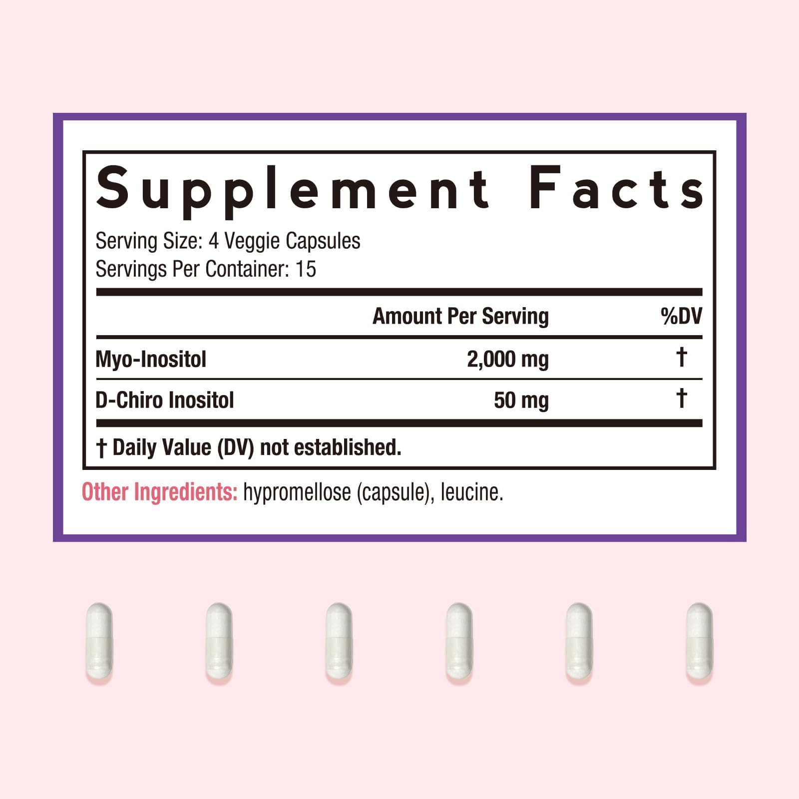Close-up of Doctor's Recipes Myo & D-Chiro Inositol capsules