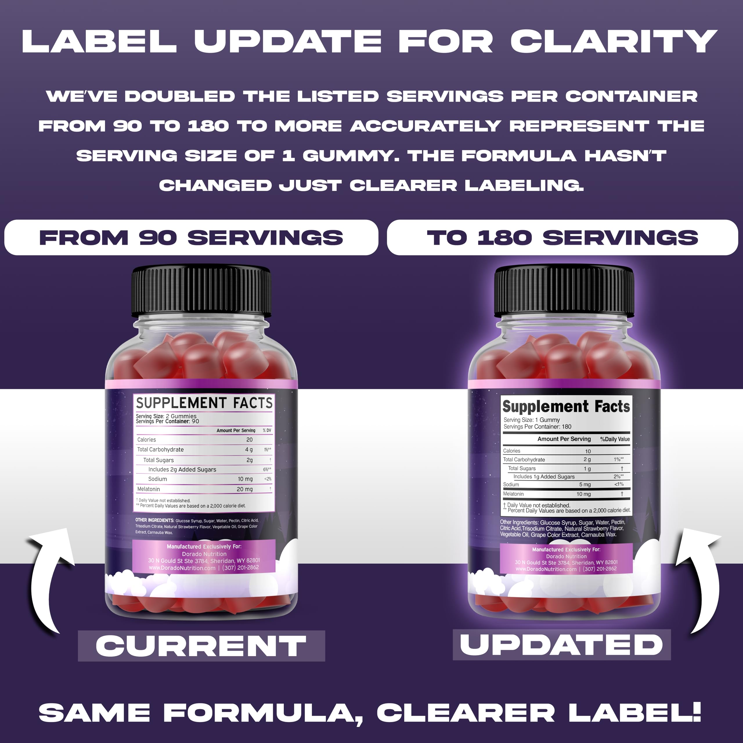 Close-up of DORADO NUTRITION Melatonin Gummies