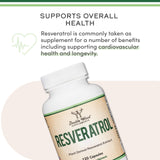 Close-up of Double Wood Resveratrol 500mg veggie capsules