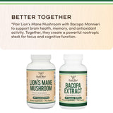 Close-up of Double Wood Supplements Lion’s Mane Mushroom capsules