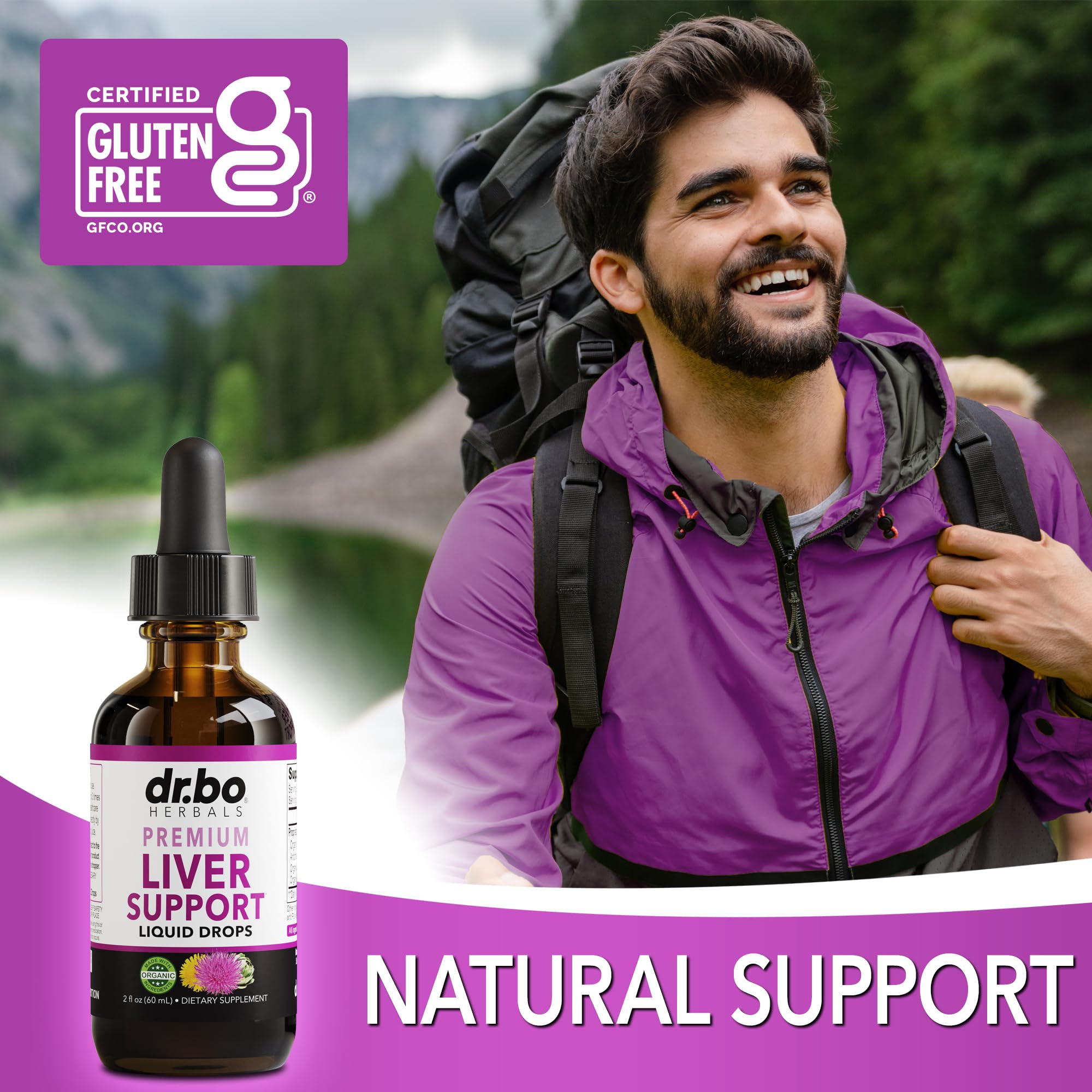 Close-up of DR. BO Liver Support Drops dropper