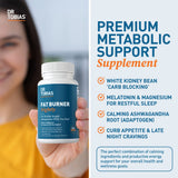 Close-up of Dr. Tobias Night Time Fat Burner 68g ingredients list