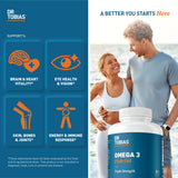 Close-up of Dr. Tobias Omega 3 Fish Oil softgel