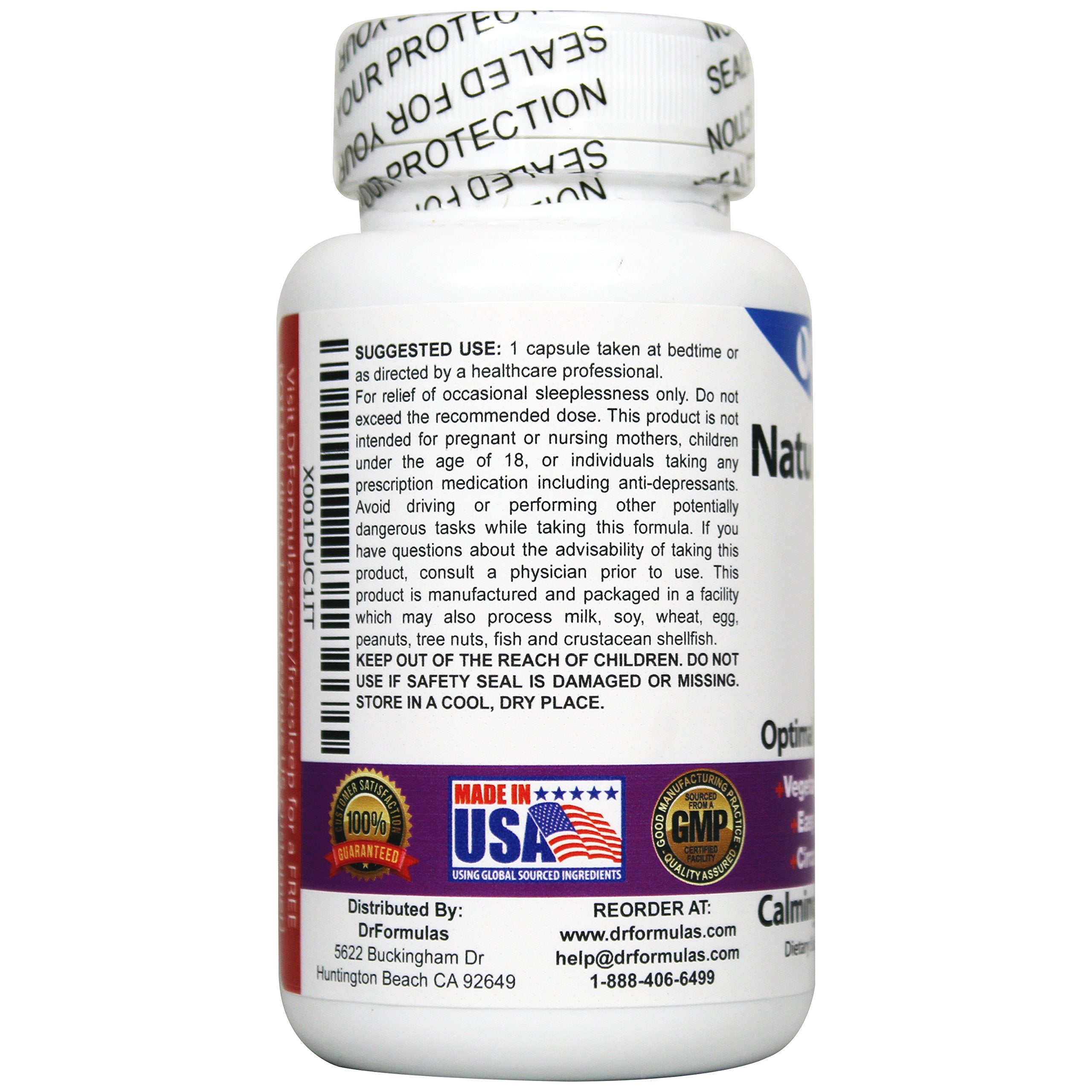 Close-up of DrFormulas Melatonin 1 mg capsule