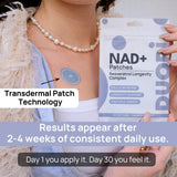 Close-up of DUORI Resveratrol Patch with ingredients listed