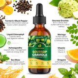Close-up of DUUDEPON Soursop Bitters Liquid ingredients