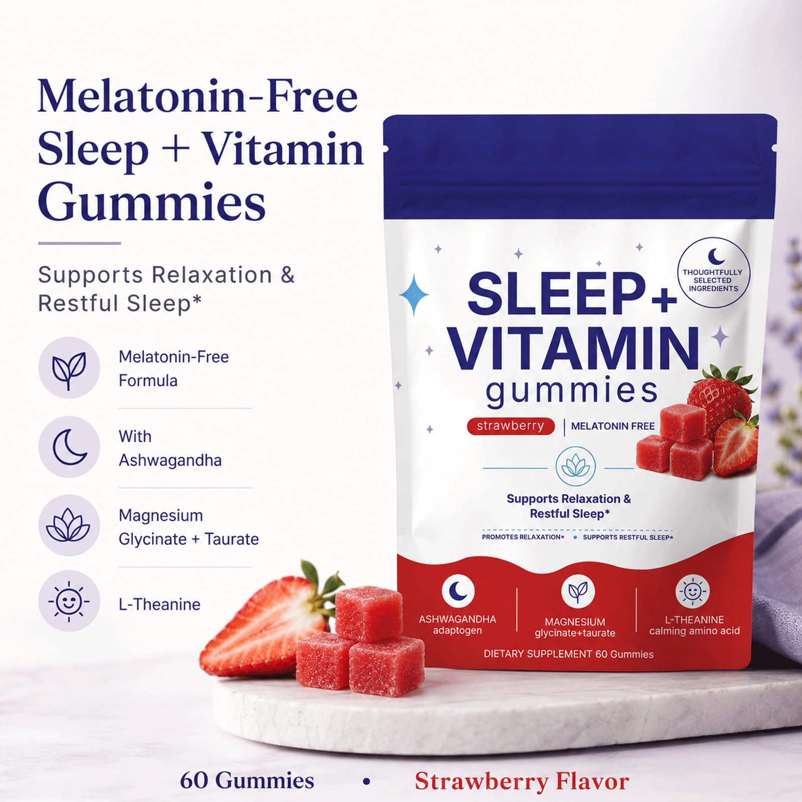 Close-up of Dvloge Sleep Gummies showing texture